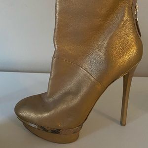 Brian Atwood leather and snake skin booties